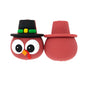 Silicone 3D Focal Beads Big Eyed Turkey Wearing Top Hat