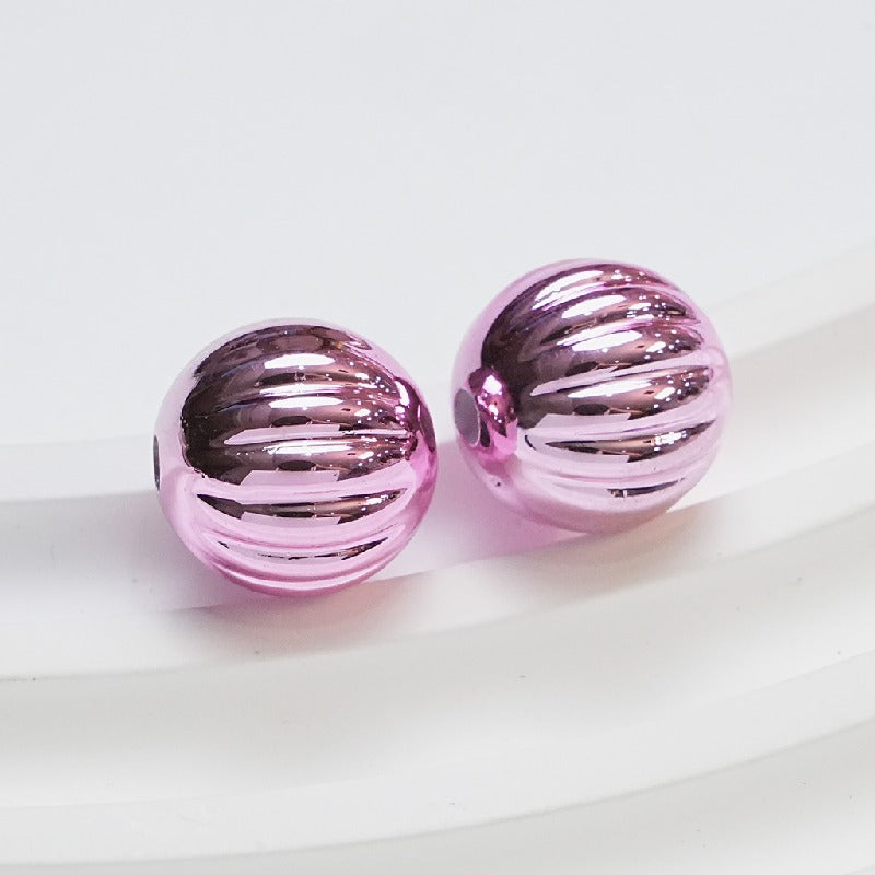 50pcs 14mm Pumpkin Acrylic Beads Silver Gold Black Red Pink Green Blue 6