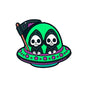 Silicone Focal Beads UFO Skull Aliens Holding Flag Detail