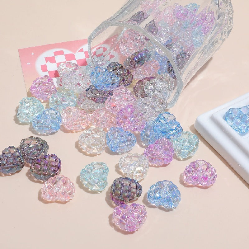 10pcs 18x20mm Transparent Heart Acrylic Beads DIY Bracelet Making 12