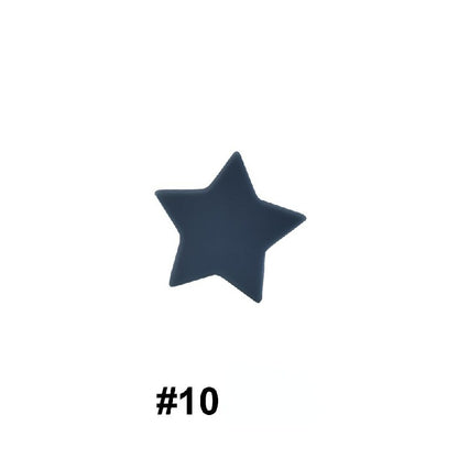 50pcs Silicone Focal Beads Star Flat Shape 10