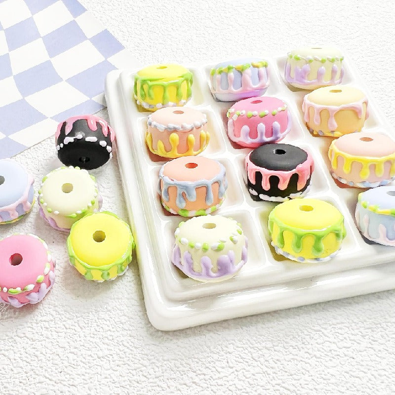 10pcs 14x20mm Cake Acrylic Beads DIY Bracelet Making