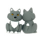 Silicone 3D Focal Beads Grey Wolf Sitting Pose