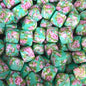 50pcs 13.5mm Printed Square Silicone Beads Variety Designs 7