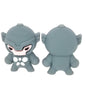Silicone 3D Focal Beads Gray Armored Male Front Facing