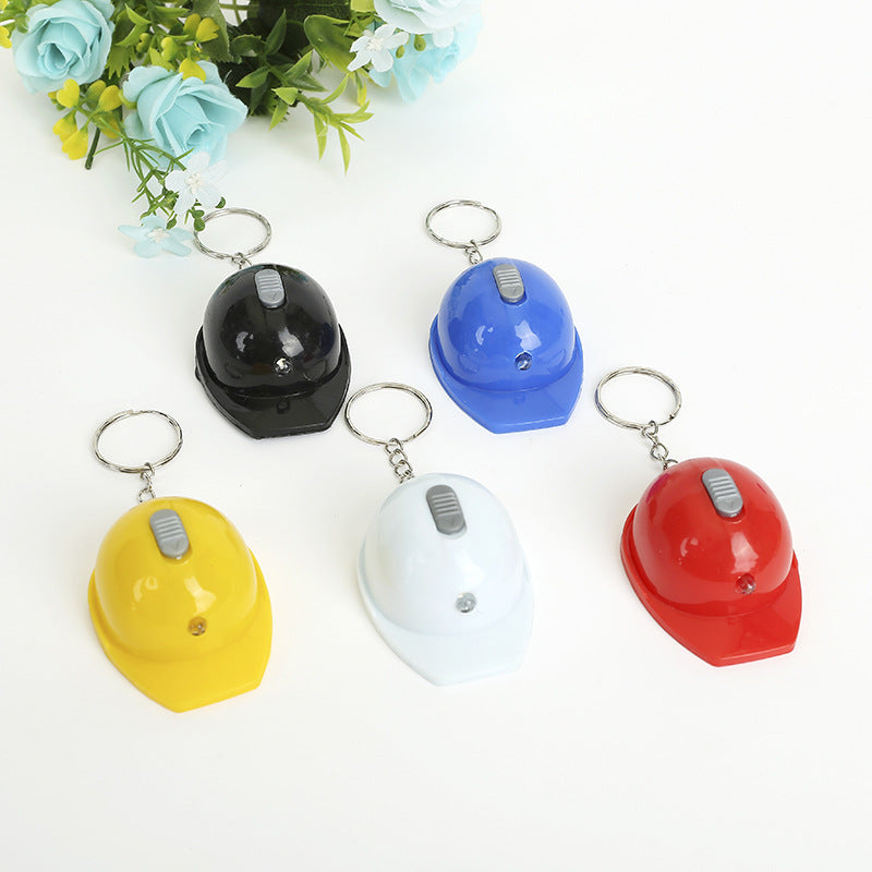 Light Up Safety Helmet Bottle Opener Plastic Keychain