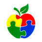 20pcs Silicone Focal Beads Puzzle Apple Multi Color Pieces