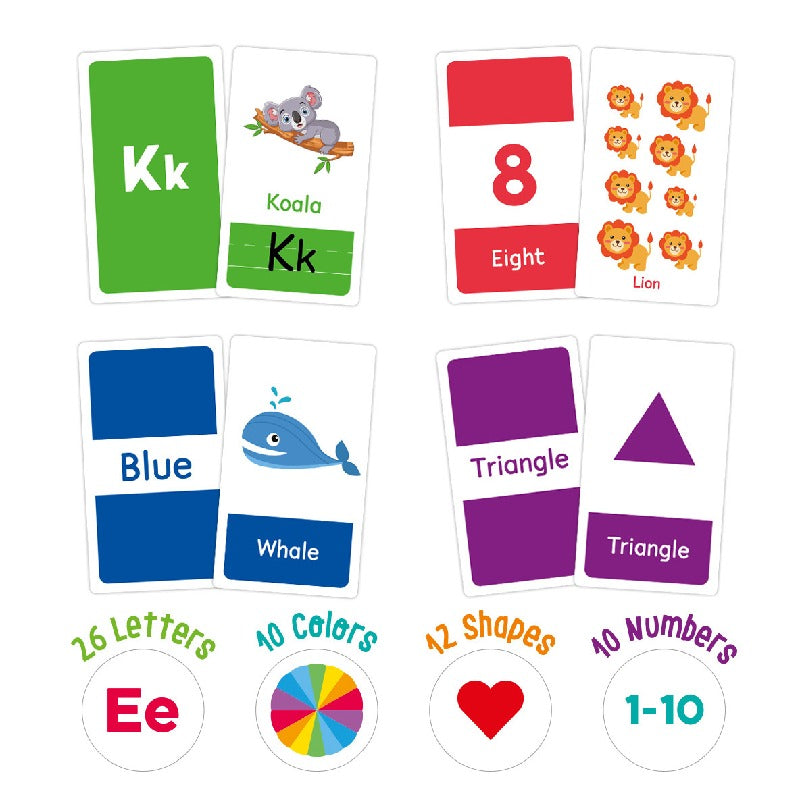 Educational Paper Flash Cards Learning Colors Numbers Shapes for Toddlers 2