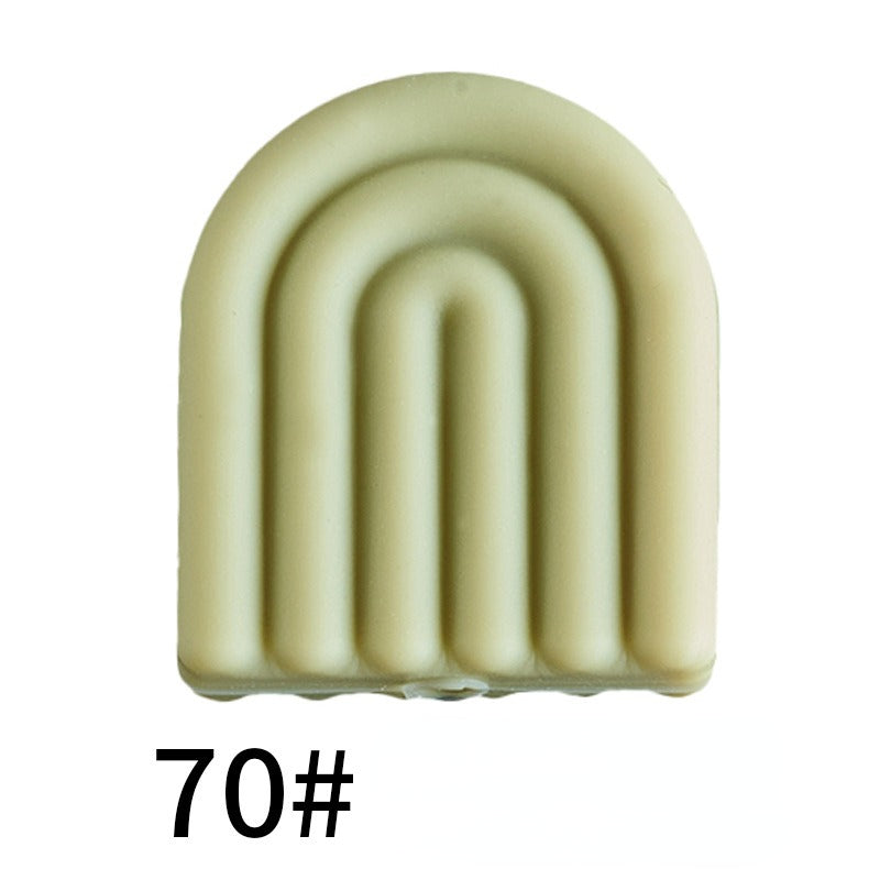 20pcs Silicone Focal Beads Arch Solid Color Design 21