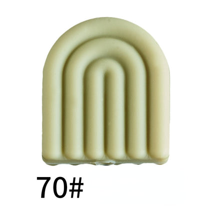 20pcs Silicone Focal Beads Arch Solid Color Design 21