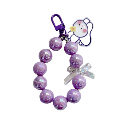 Acrylic Rabbit Bear Beaded Keychain Bracelet Charm 5