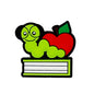 20pcs Silicone Focal Beads Caterpillar Book and Apple Design