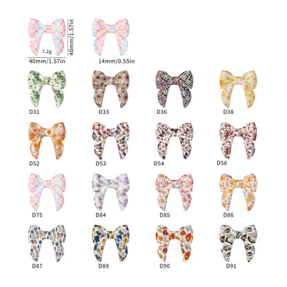 10Pcs Silicone 3D Focal Beads Colorful Bow Printed Shape 9