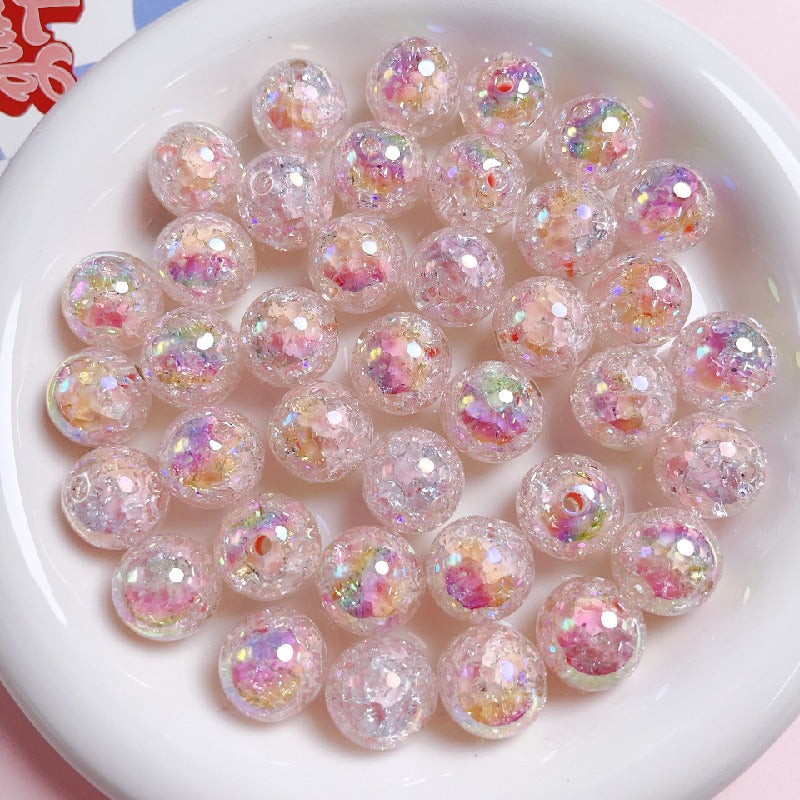 10pcs 16mm Sparkling Round Acrylic Beads Jewelry Making 5