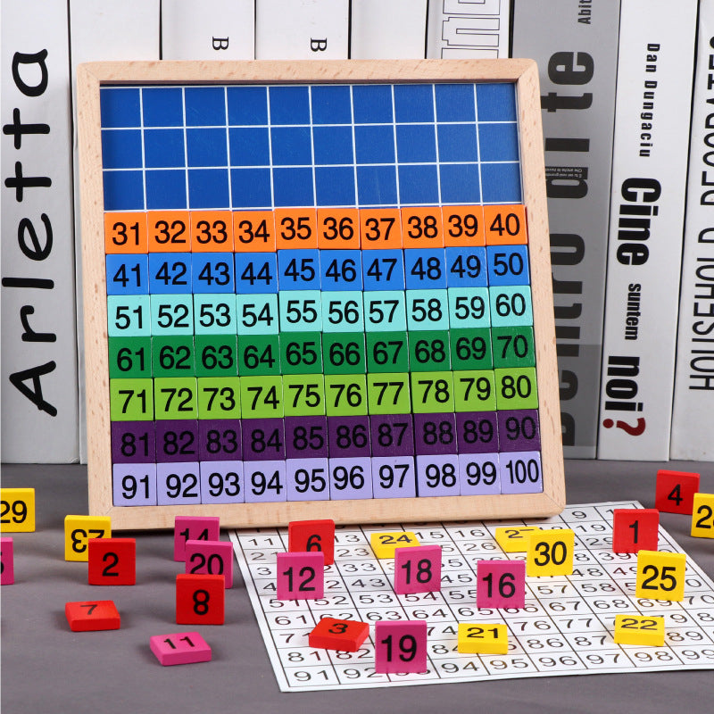 Wooden Montessori Toys 1-100 Continuous Number Board Educational 2