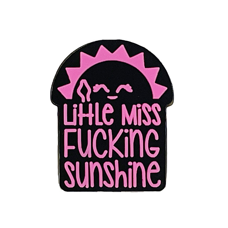 20pcs Silicone Focal Beads Little Miss Sunshine Printed Text Design 3