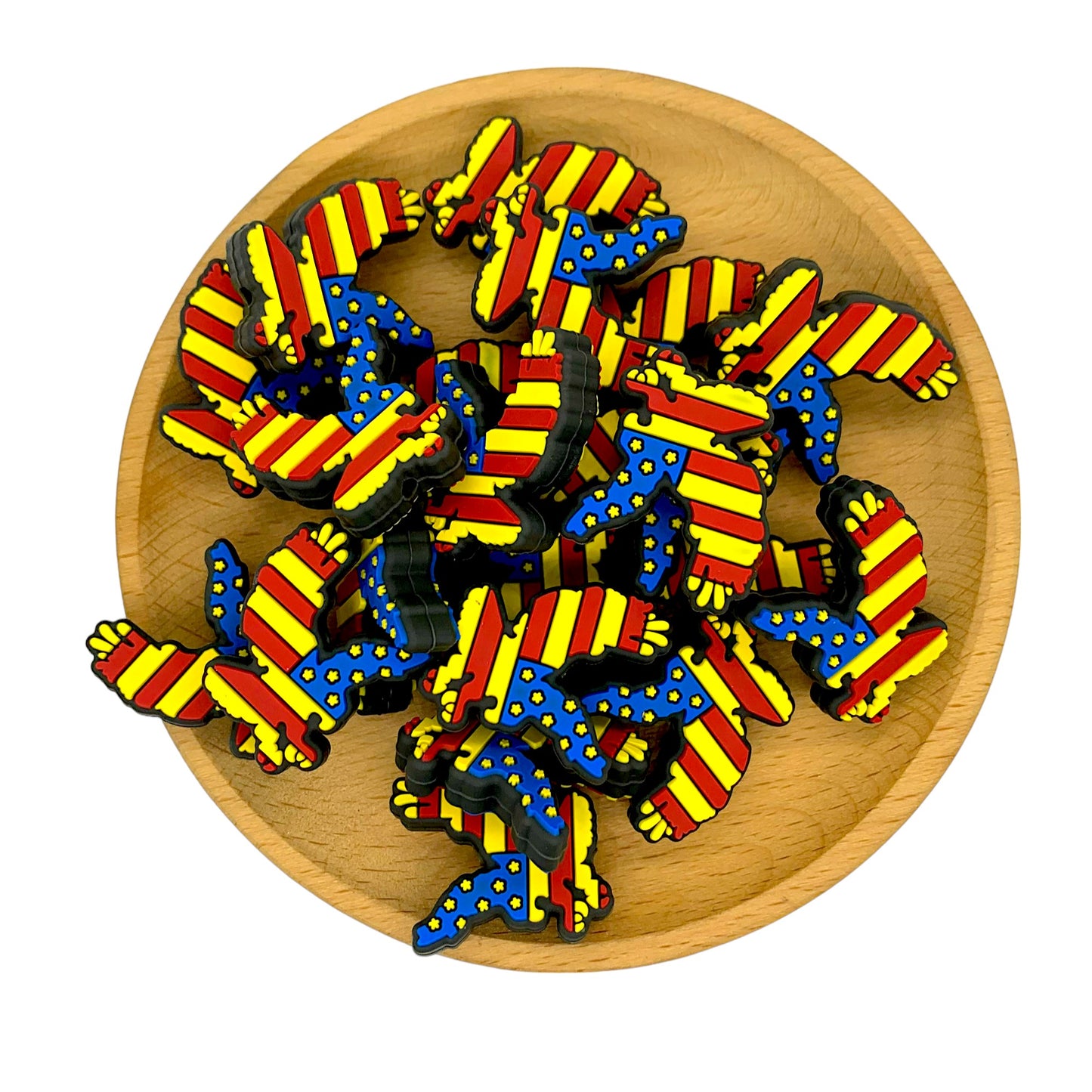 20pcs Silicone Focal Beads USA Flag Eagle Side Profile 2
