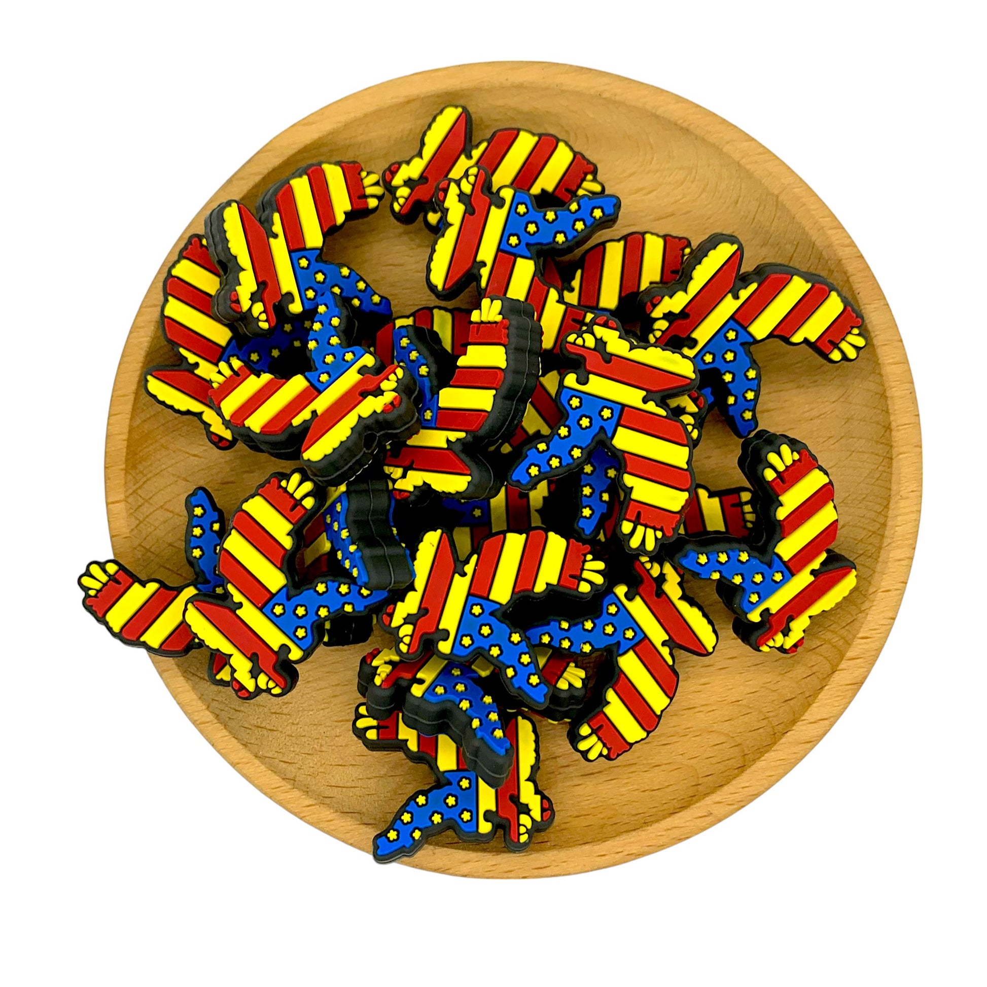 20pcs Silicone Focal Beads USA Flag Eagle Side Profile 2