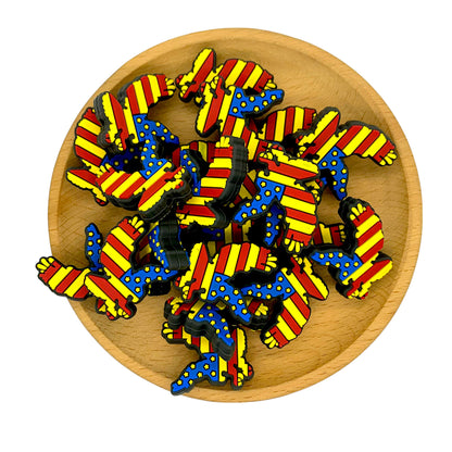 20pcs Silicone Focal Beads USA Flag Eagle Side Profile 2