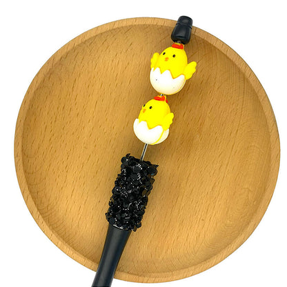 Silicone 3D Focal Beads Chicken Egg Easter Cracked Shell Base 2