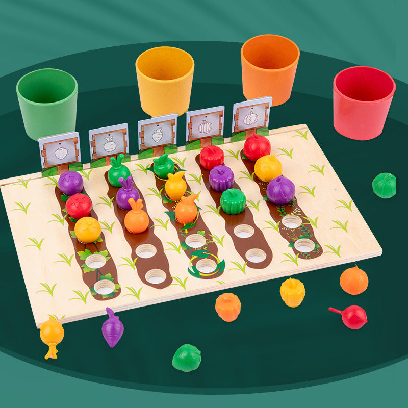 Wooden Montessori Toys Farm Fruit Vegetable Educational Toy 4