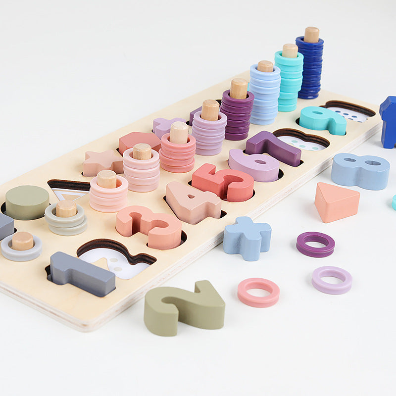 Wooden Montessori Toys Digital Board Color Classification Educational 2