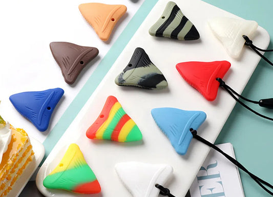 Silicone Baby Shark Teething Chew Necklace 4.9 x 5cm