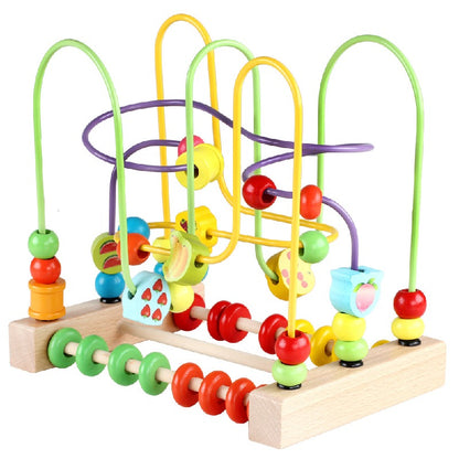 Wooden Fruit Themed Bead Maze Educational Toy for Toddlers