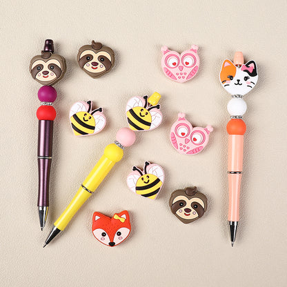 Silicone Focal Beads Valentine Day Heart Animal Variety 2