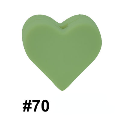 50pcs 14mm Heart Silicone Beads Colorful Diy Teether Accessories 32