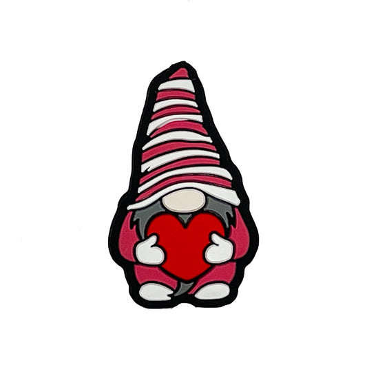 20pcs Silicone Focal Beads Christmas Heart Gnome Holding Heart