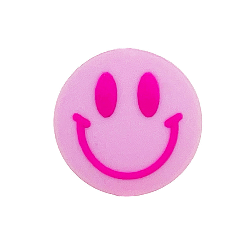 20pcs Silicone Focal Beads Smiling Face Round Shape 5