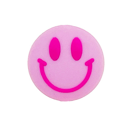 20pcs Silicone Focal Beads Smiling Face Round Shape 5
