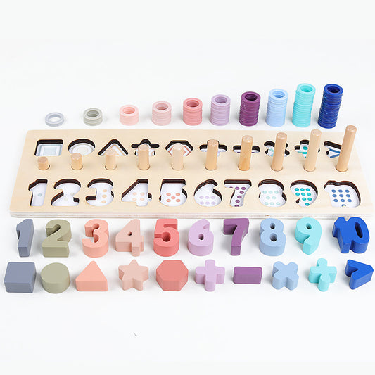 Wooden Montessori Toys Digital Board Color Classification Educational