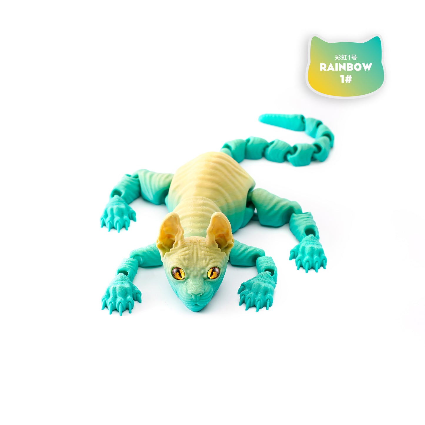 3D Printed Siamese Cat Articulated Sensory Fidget Toy 14