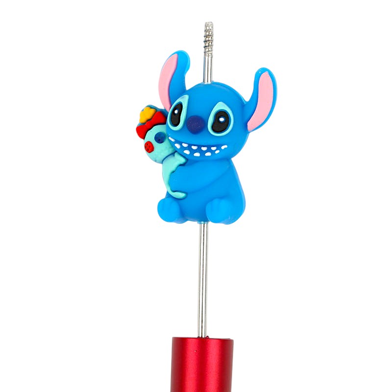 20pcs Silicone 3D Focal Beads Blue Alien Character Large Ears Holding Ghost Doll 2