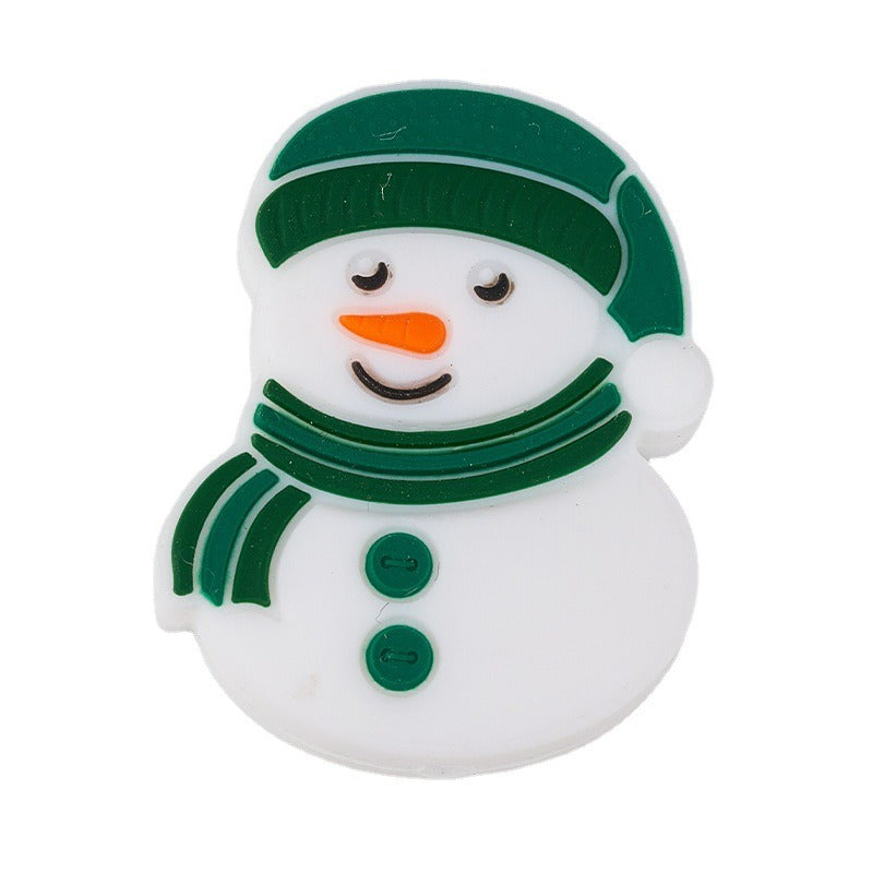 10pcs Silicone Focal Beads Christmas Snowman Tree Stocking Set 6