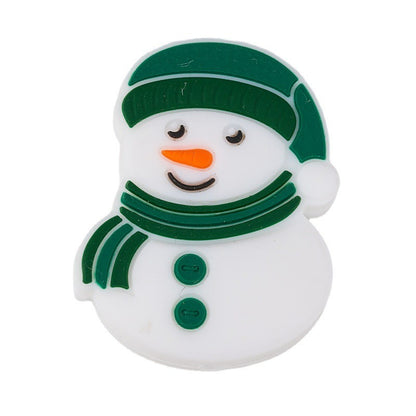10pcs Silicone Focal Beads Christmas Snowman Tree Stocking Set 6