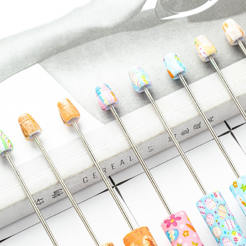 Easter Bunny Print Beadable Ballpoint Pens DIY Craft Supplies 2