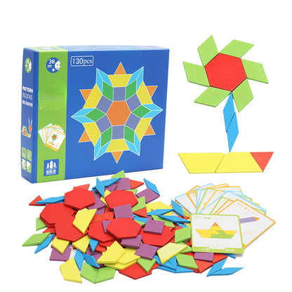 Wooden Puzzle Tangram Montessori Toys Educational Toy 3