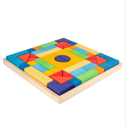 Wooden Building Blocks Football Pitch Educational Toy