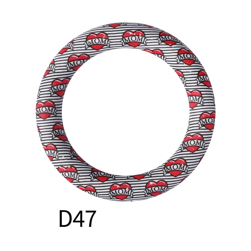 65mm Printed Silicone Beads Rings 5