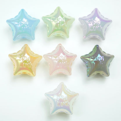 50pcs 25x16mm UV Finish Jelly Five-Pointed Star Acrylic Beads