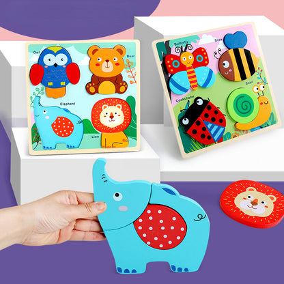 Wooden 3D Puzzle Educational Toy for Kids Early Development