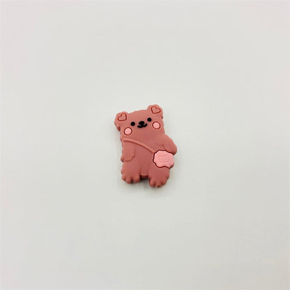 20pcs Silicone Focal Beads Backpack Bear With Heart Pouch 9