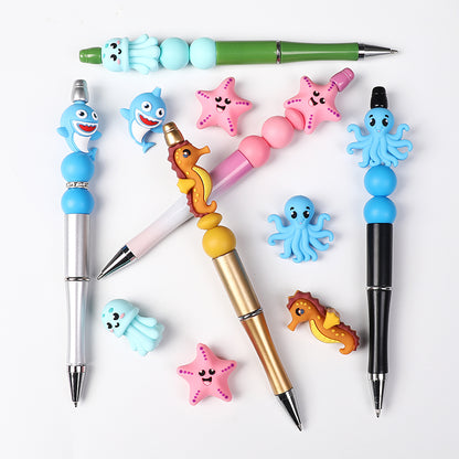 20Pcs Silicone 3D Focal Beads Marine Animals Mixed Set 7