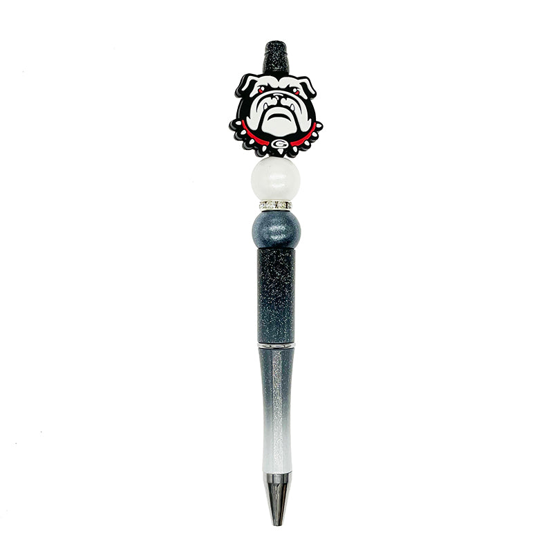 20pcs Silicone Focal Beads Bulldog Face with Spiked Collar 3