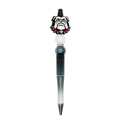 20pcs Silicone Focal Beads Bulldog Face with Spiked Collar 3