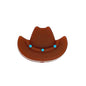 20pcs Silicone Focal Beads Western Cowboy Hat with Turquoise Studs 2