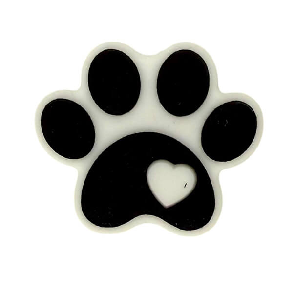 Silicone Focal Beads Paw Print Heart Detail 8